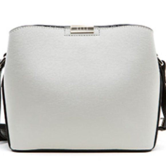 Fashion color matching square bucket bag shoulder bag
